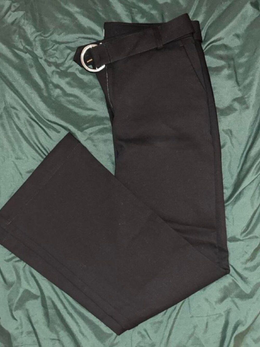 LOFT Black Trouser Pants With Belt Size 6 New